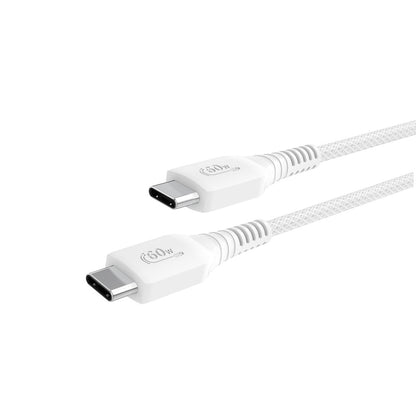 USB2.0 Type C to C Fast Charging and Data Cable for Iphone 15, Samsung Galaxy, White, Single Pack