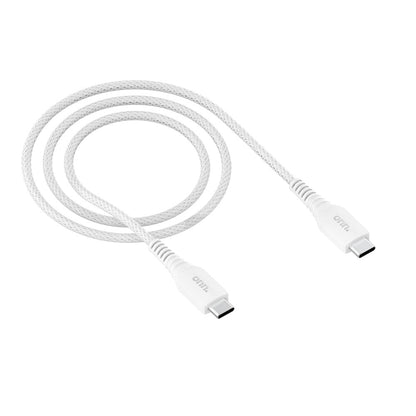 USB2.0 Type C to C Fast Charging and Data Cable for Iphone 15, Samsung Galaxy, White, Single Pack