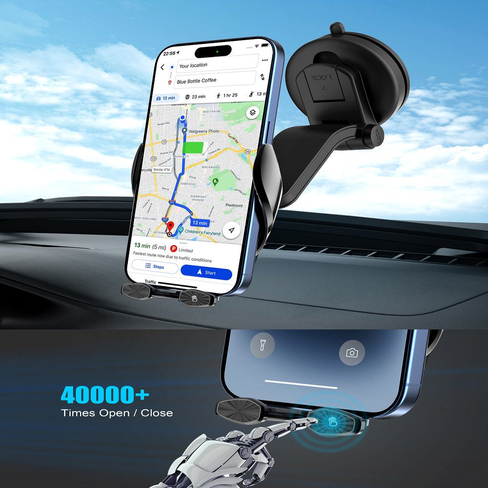 Wireless Car Charger, 15W Fast Charging Auto Clamping Car Charger Phone Mount, Windshield Dashboard Air Vent Car Phone Holder, Fit for Iphone, Samsung, Etc